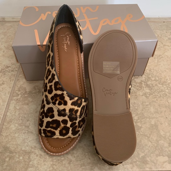 🛍NWT🛍 Crown Vintage Leopard Print Sandals - Picture 6 of 8